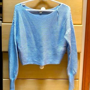 Baby blue crop sweater from garage. XS